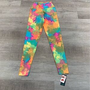 3 PAIR of Colorful Tie-Dye Leggings by First Steps Gym Clothing.  NWT. Size XS